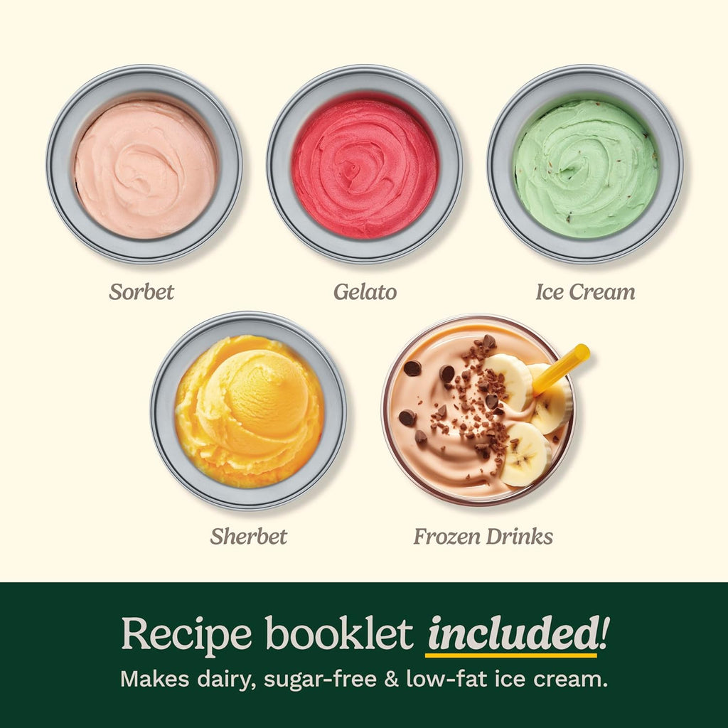 Ice Cream Maker Machine, Fully Automatic, Stainless Steel, 2 qt | ICE30BCP1, ice cream machine & frozen yogurt machine with mix-in spout, 2x insulated bowl, & recipe book for custom treats