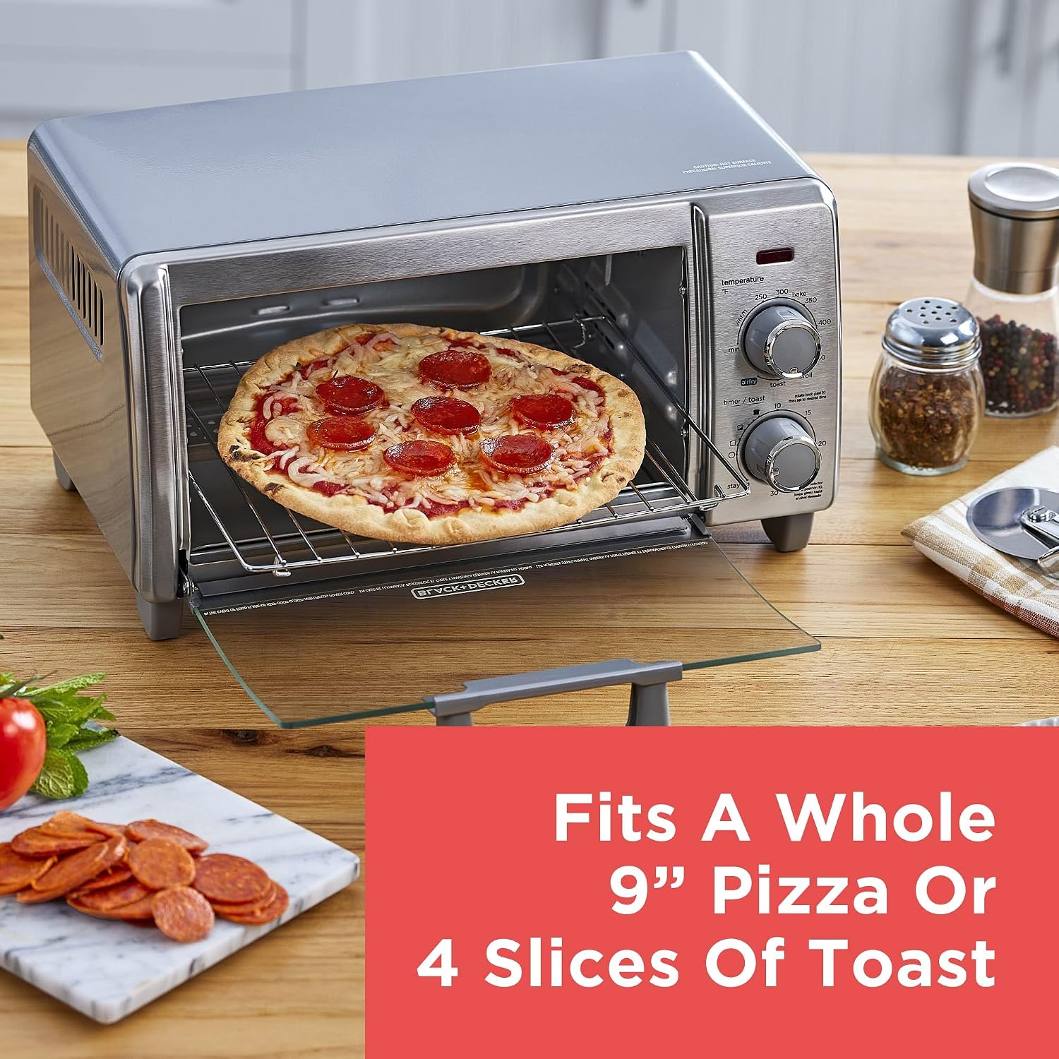 4-Slice Air Fry Toaster Oven, 5-in-1 Countertop Oven